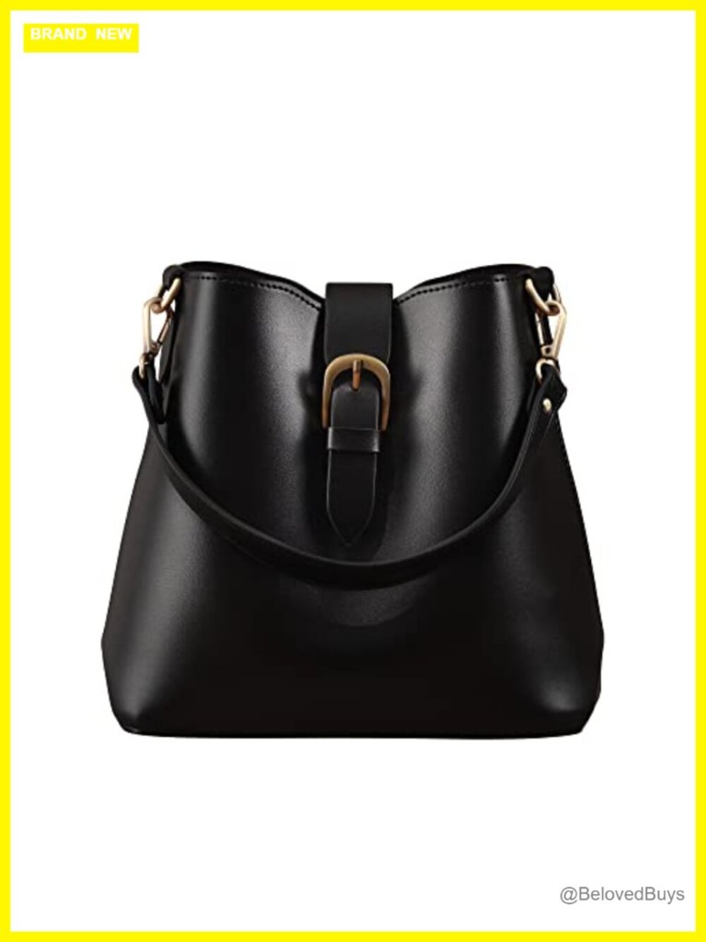 Vintage Town Bucket Bag Faux Leather Hobo Purse Handbag